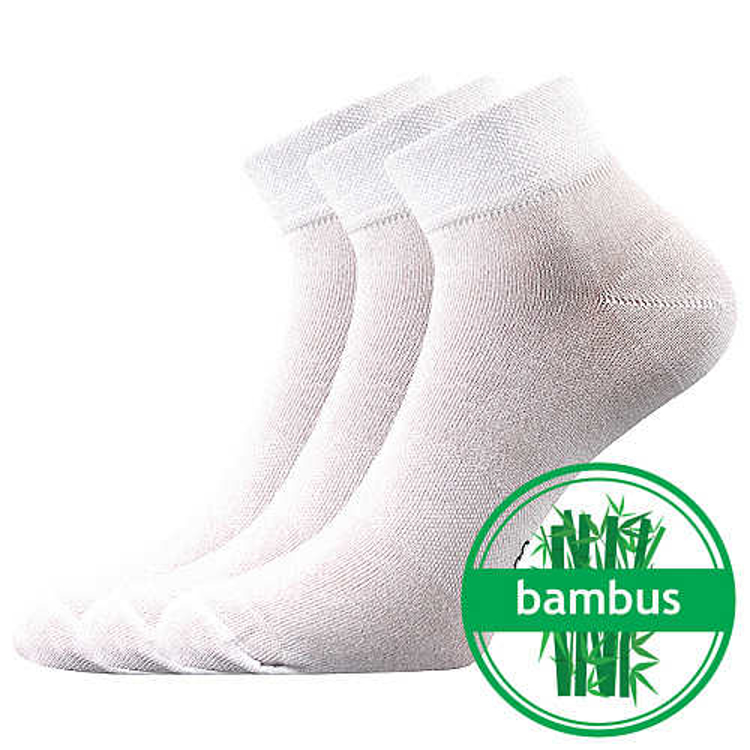 Obrázek z LONKA Ponožky středně vysoké bambusové RABAN tenké BÍLÉ (3 páry) 