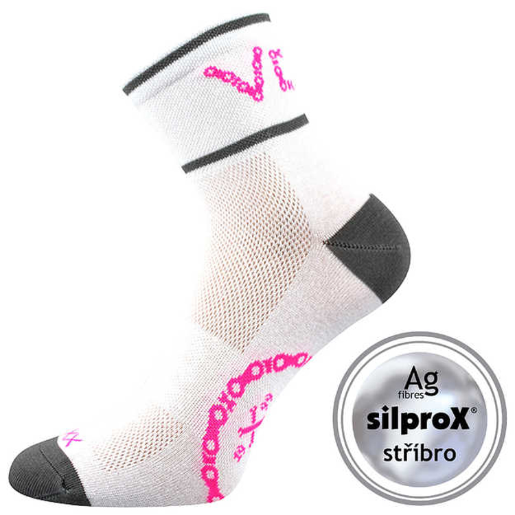 Obrázek z VOXX Ponožky cyklistické SLAVIX s ionty stříbra BÍLÉ 