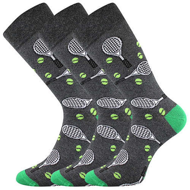 Obrázek z LONKA Ponožky pánské vtipné DEPATE s obrázky TENIS (3 páry) 