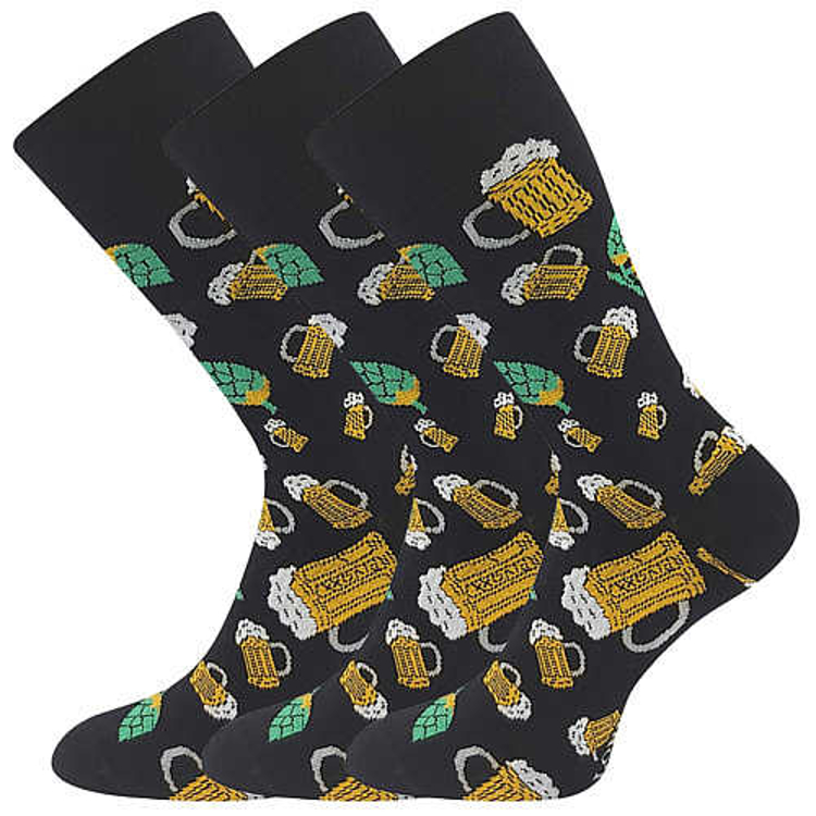Obrázek z LONKA Ponožky pánské vtipné DEPATE s obrázky PIVO (3 páry) 