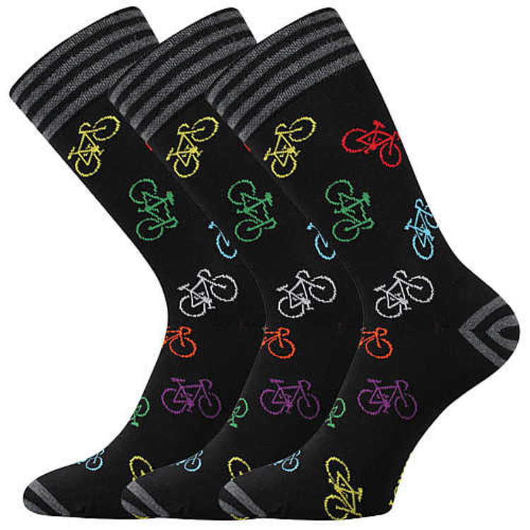 Obrázek z LONKA Ponožky pánské vtipné DEPATE s obrázky BIKE (3 páry) 