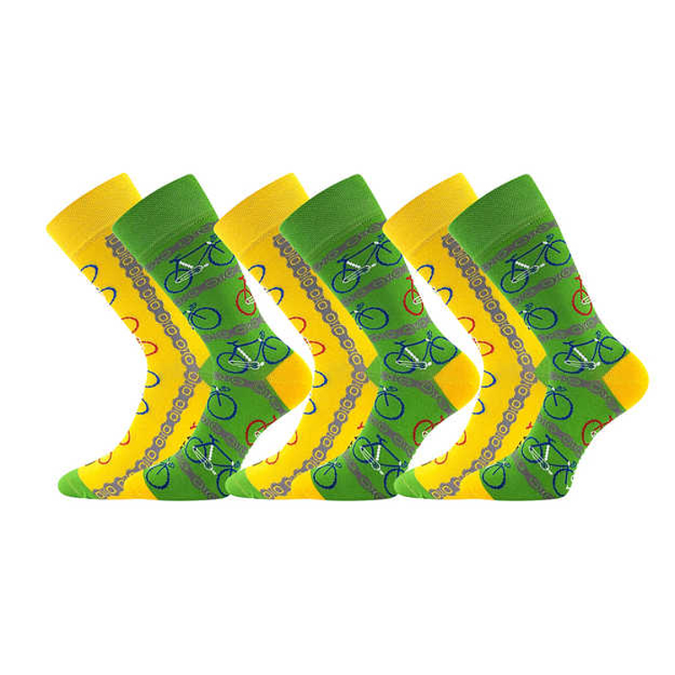 Obrázek z LONKA Ponožky trendy párované 1+1 DOBLE s obrázky BIKE (3 páry) 
