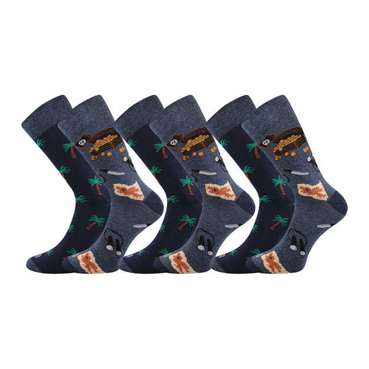 Obrázek z LONKA Ponožky trendy párované 1+1 DOBLE s obrázky PIRÁTŮ (3 páry) 