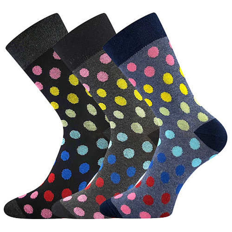 Obrázek z BOMA Ponožky dámské slabé IVANA 60 letní MIX TMAVÉ (3 páry) 