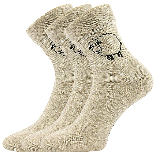 Obrázek z BOMA ponožky Ovečkana dětská režná melé 3 pár 