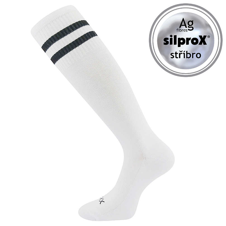 Obrázek z VOXX Podkolenky dámské sportovní RETRANA s ionty stříbra BÍLÉ s černou 