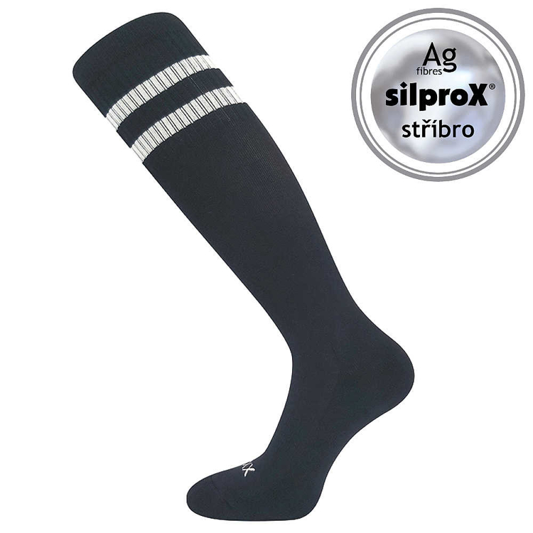 Obrázek z VOXX Podkolenky dámské sportovní RETRANA s ionty stříbra ČERNÉ s bílou 