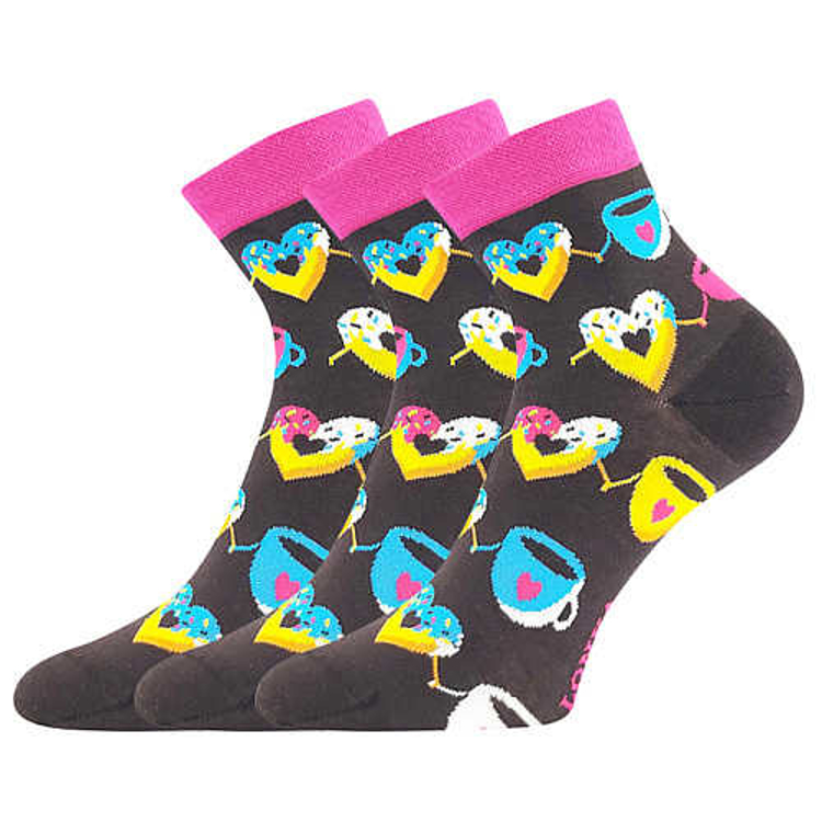 Obrázek z LONKA Ponožky vtipné DORWIN s obrázky DONUTŮ (3 páry) 