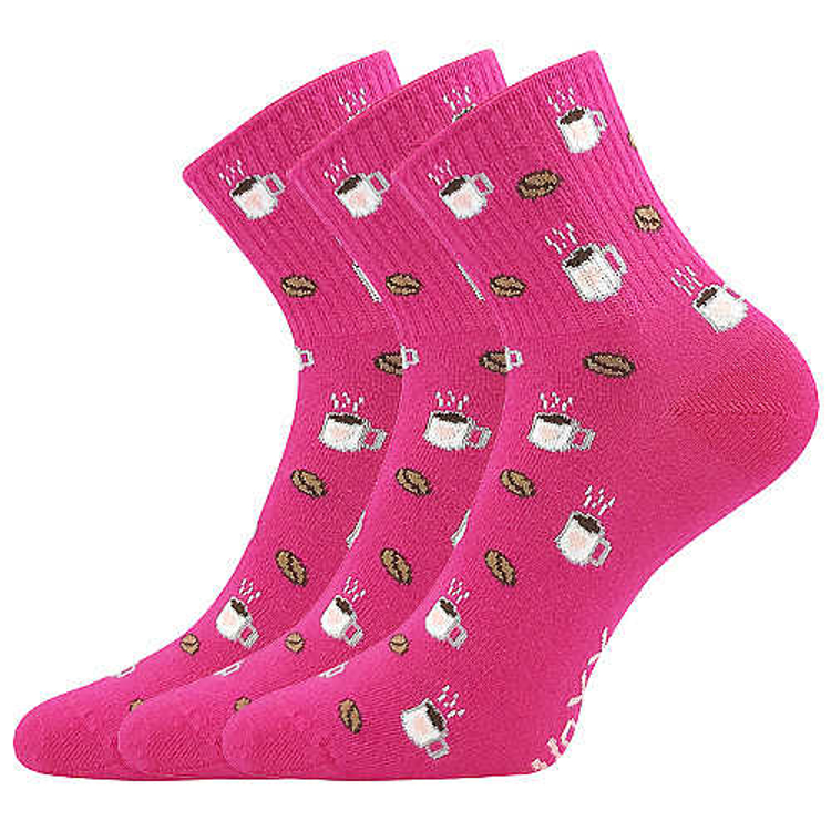 Obrázek z VOXX Ponožky dámské letní AGAPI s obrázky KÁVY (3 páry) 