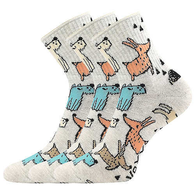 Obrázek z VOXX Ponožky dámské letní AGAPI s obrázky PEJSKŮ (3 páry) 