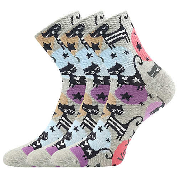 Obrázek z VOXX Ponožky dámské letní AGAPI s obrázky KOČKY (3 páry) 