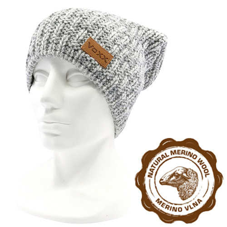 Obrázek z VOXX Čepice dámská pletená PREMACY z merino SVĚTLE ŠEDÁ 