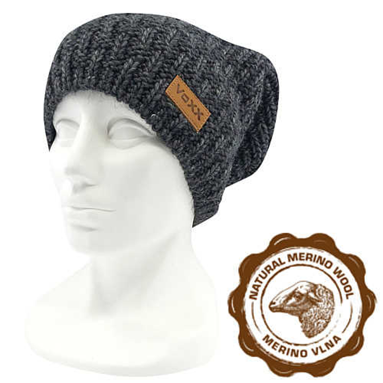 Obrázek z VOXX Čepice dámská pletená PREMACY z merino TMAVĚ ŠEDÁ 