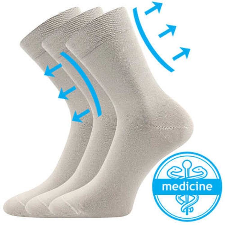 Obrázek z LONKA Ponožky medicine bavlněné DRMEDIK světle šedé (3 páry) 