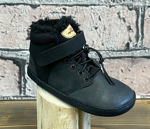 Obrázek z Pegres Barefoot BF40 Dětské zimní kotníkové boty černé 