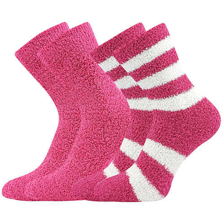 Obrázek z BOMA Ponožky dámské žinylkové SVĚTLANA 2pack MAGENTA 
