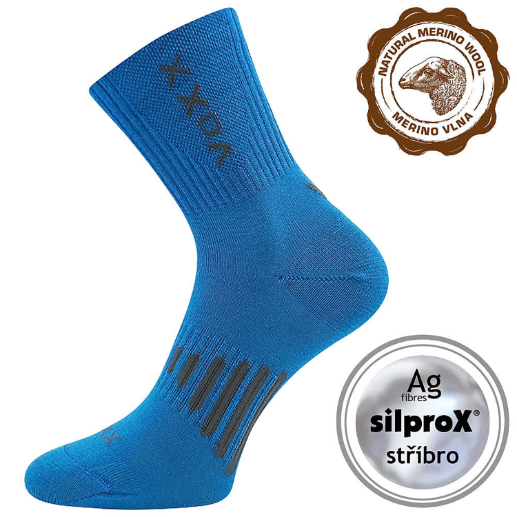 Obrázek z VOXX Ponožky slabé z merino POWRIX s ionty stříbra TYRKYSOVÉ 