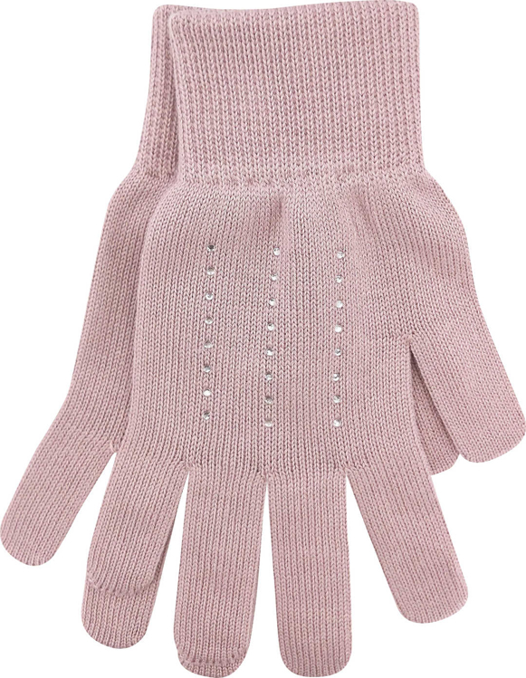 Obrázek z VOXX Rukavice dámské pletené LEAF s kamínky Swarovski STARORŮŽOVÉ 