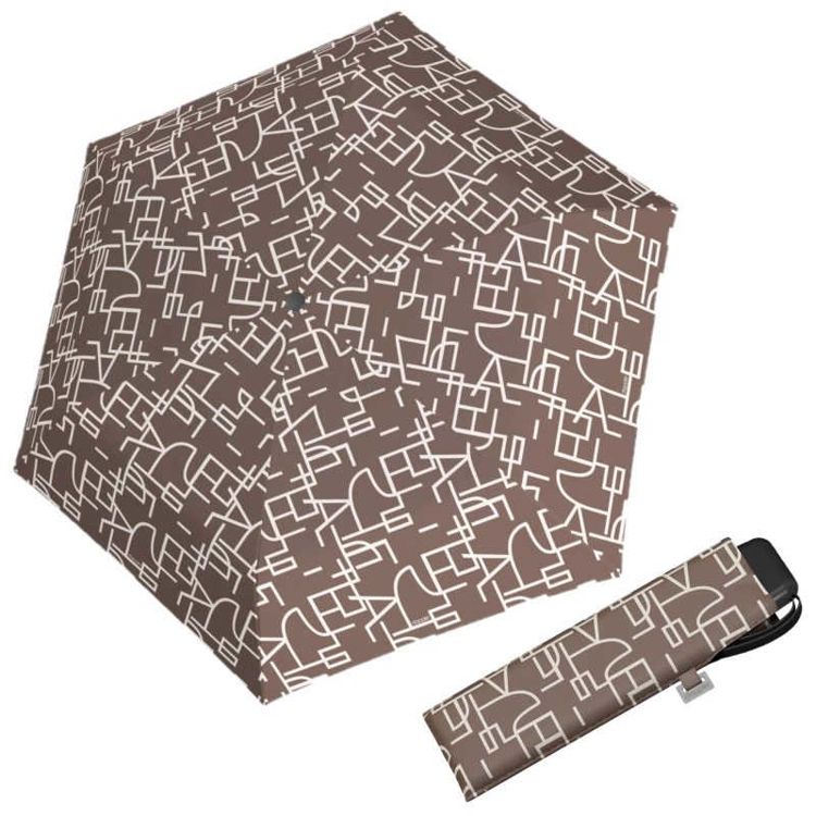 Obrázek z DOPPLER Carbonsteel Mini Slim CLARITY - dámský skládací deštník béžová 