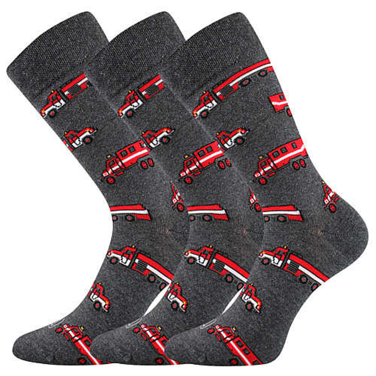 Obrázek z LONKA Ponožky pánské vtipné DEPATE s obrázky HASIČI (3 páry) 