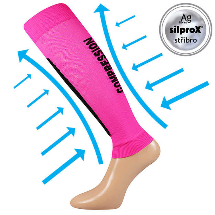 Obrázek z VOXX Návleky na lýtko kompresní FLEX neon růžové 