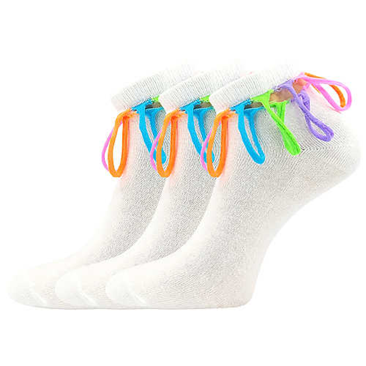 Obrázek z BOMA Ponožky letní s průstřihy DESDEMONA bílé (3 páry) 