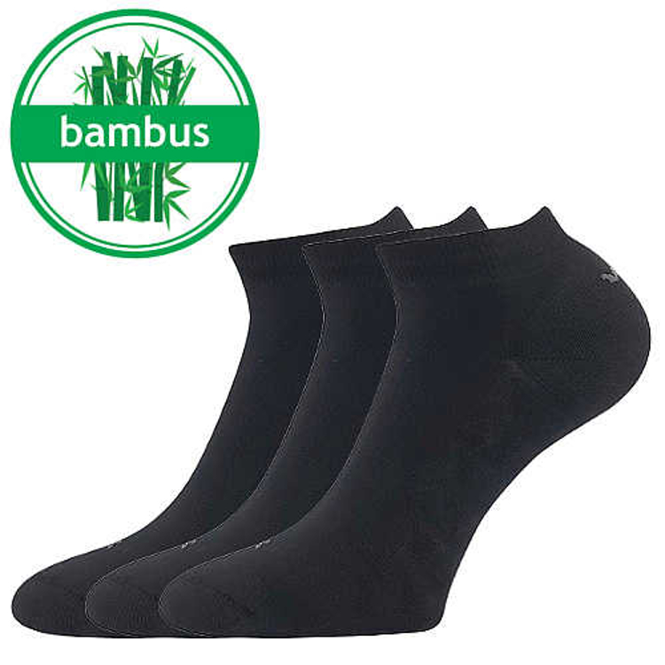 Obrázek z VOXX Ponožky nízké bambusové BENG s masážním chodidlem ČERNÉ (3 páry) 