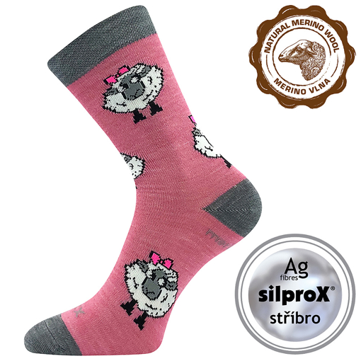Obrázek z VOXX ponožky Vlněnka dětská růžová 1 pár 