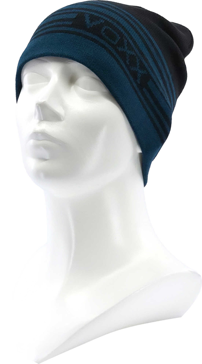 Obrázek z VOXX Čepice pánská pletená KONA zimní ČERNÁ s petrolejovou 