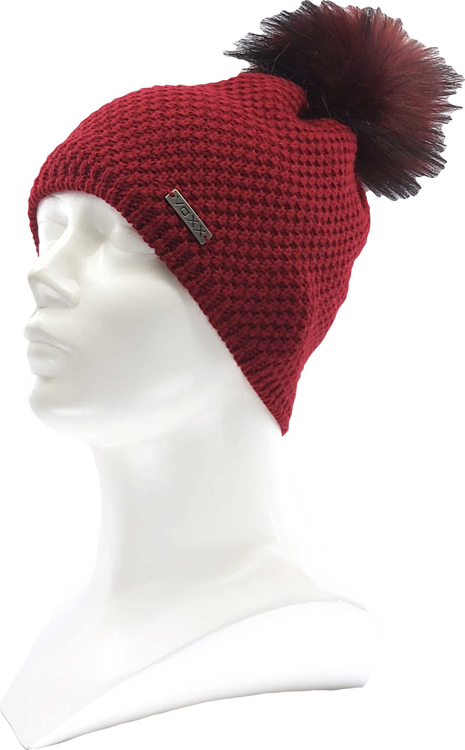 Obrázek z VOXX Čepice dámská pletená GALLOPERA s bambulí VÍNOVÁ 