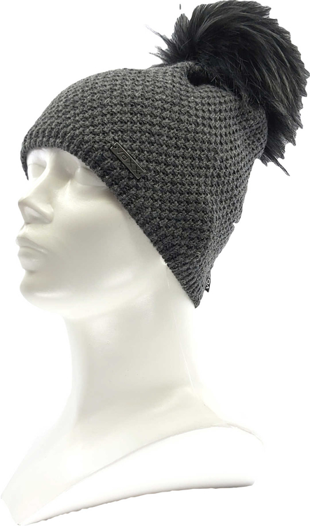 Obrázek z VOXX Čepice dámská pletená GALLOPERA s bambulí ANTRACITOVÁ 