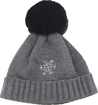 Obrázek z VOXX Čepice dámská pletená GRANDEURA s bambulí a kamínky Swarovski ANTRACITOVÁ 