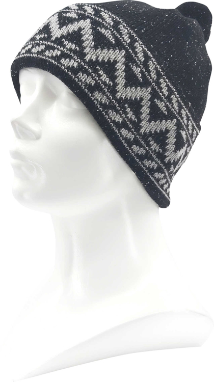 Obrázek z VOXX Čepice pánská pletená VIPER s bambulkou ČERNO-ŠEDÁ 