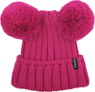 Obrázek z VOXX Čepice dívčí pletená RENAMA s bambulemi TMAVĚ RŮŽOVÁ 