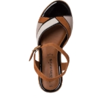Obrázek z Tamaris 1-28027-42-392 Dámské sandály na klínku hnědé 