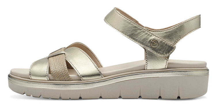 Obrázek z Tamaris 1-28239-42-933 Dámské sandály na klínku zlaté 