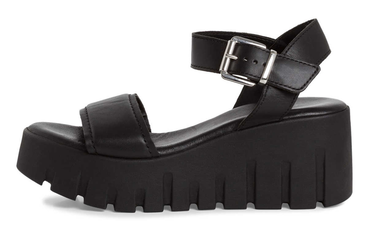 Obrázek z Tamaris 1-28712-42-003 Dámské sandály na klínku černé 