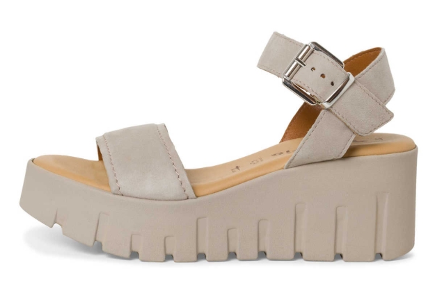 Obrázek z Tamaris 1-28712-42-378 Dámské sandály na klínku béžové 