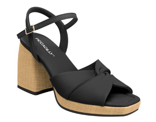 Obrázek z Piccadilly 771002-5 Dámské sandály na podpatku černé 