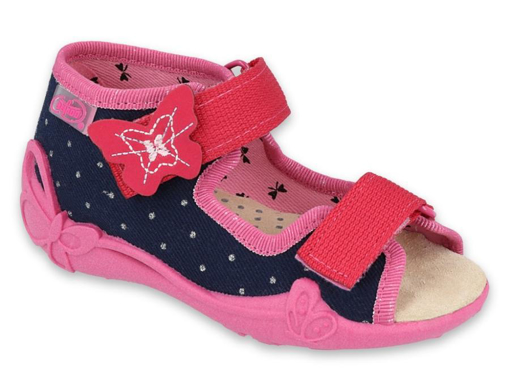 Obrázek z BEFADO 342P015 dívčí sandálky kožená stélka motýlek 