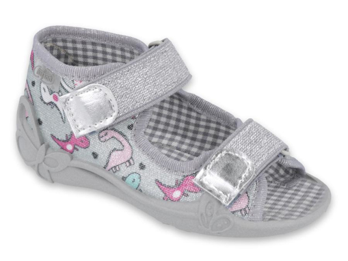 Obrázek z BEFADO 242P105 dívčí sandálky stříbrné dino 