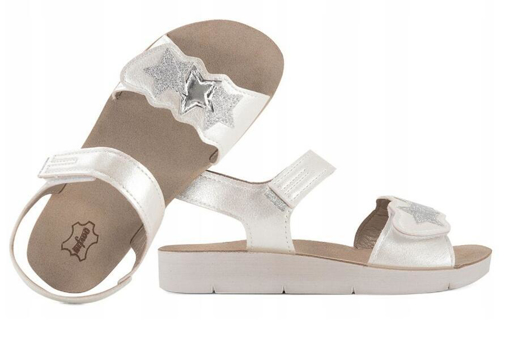 Obrázek z BEFADO 068Y003 dívčí sandálky CLIP stříbrno bílé 