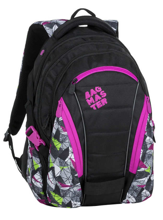 Obrázek z Bagmaster BAG 9 B studentský batoh - růžovo zelený Růžová 30 l 