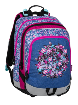 Obrázek Bagmaster ALFA 20 A školní batoh - drobné květiny modrá 23 l