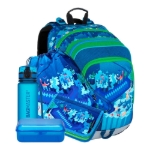 Obrázek z Bagmaster ALFA 21 B velký školní set pro prvňáčky - kostičky Modrá 18 l 