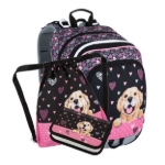 Obrázek z Bagmaster ALFA 21 A malý školní set pro prvňáčky - pes Růžová 18 l 