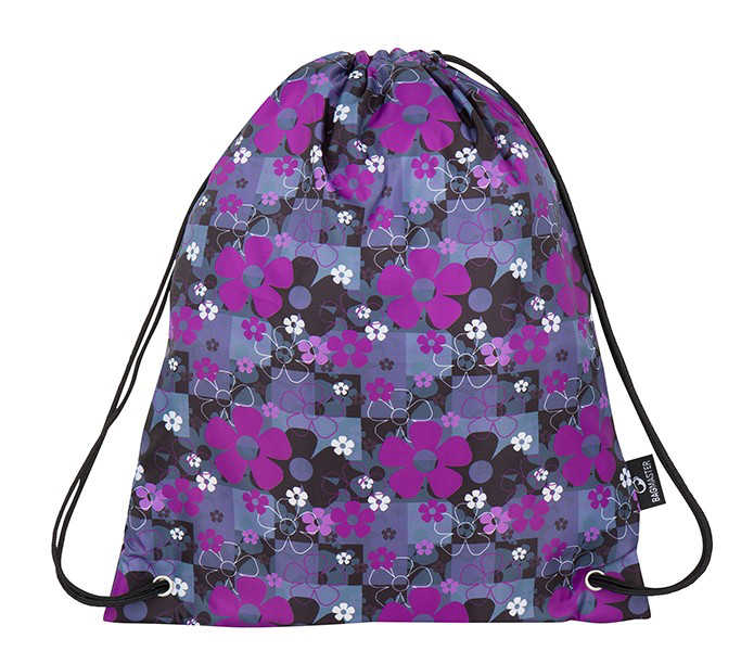 Bagmaster SÁČEK MERCURY 8 A školní na přezůvky / tělocvik fialové květiny Fialová