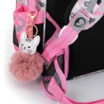 Obrázek z Bagmaster LUMI 22 A školní batoh - bílá kočka s mašlí Růžová 18 l 