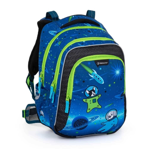 Obrázek z Bagmaster LUMI 22 D školní batoh - psi kosmonauti Modrá 18 l 