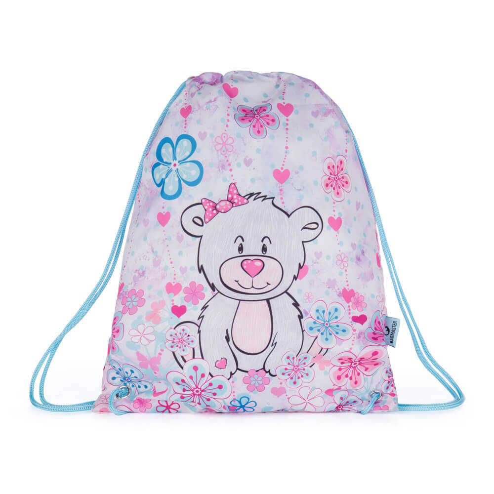 Bagmaster SÁČEK PRIM 22 A školní na přezůvky / tělocvik medvídek Růžová